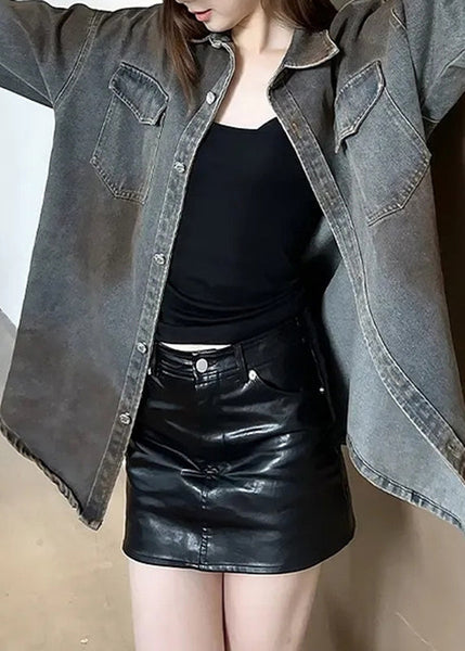 Unique Peter Pan Collar Patchwork Denim Coats Spring RP008 ABC