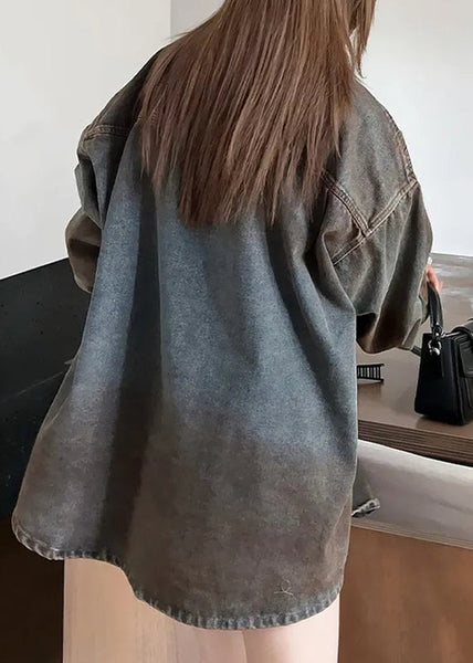 Unique Peter Pan Collar Patchwork Denim Coats Spring RP008 ABC