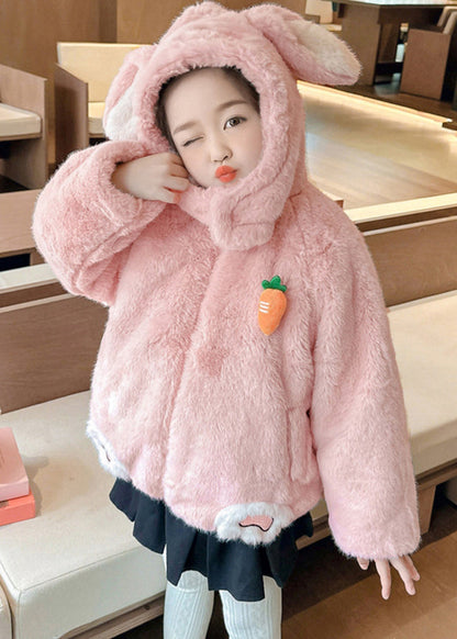 Unique Pink Carrot Mink Velvet Thick Girls Hoodie Coat Winter WL030 MM-RCTZ-CGTS241120