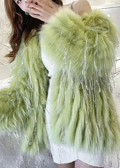 Unique Pink Tasseled Zircon Raccoon Hair Coats Winter YY009 ABC