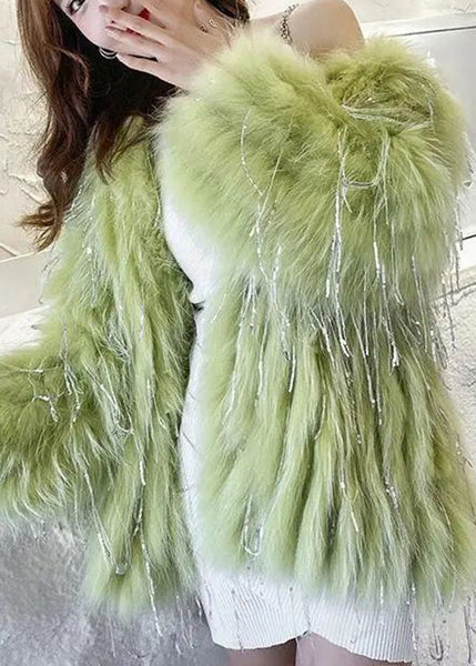 Unique Pink Tasseled Zircon Raccoon Hair Coats Winter YY009 ABC