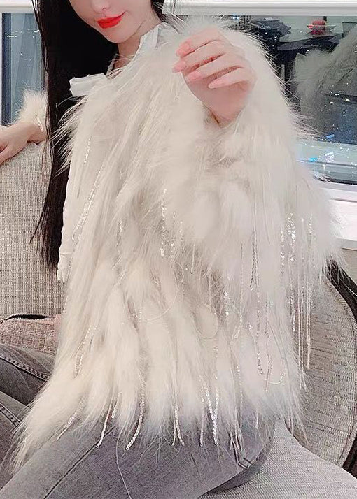 Unique Pink Tasseled Zircon Raccoon Hair Coats Winter YY009 ABC