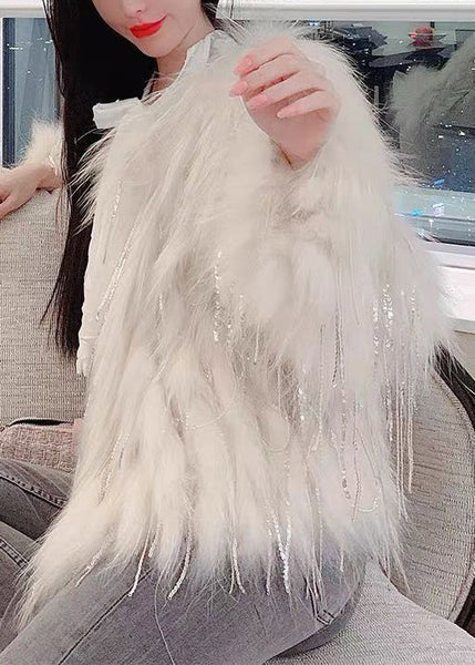 Unique Pink Tasseled Zircon Raccoon Hair Coats Winter YY009 ABC