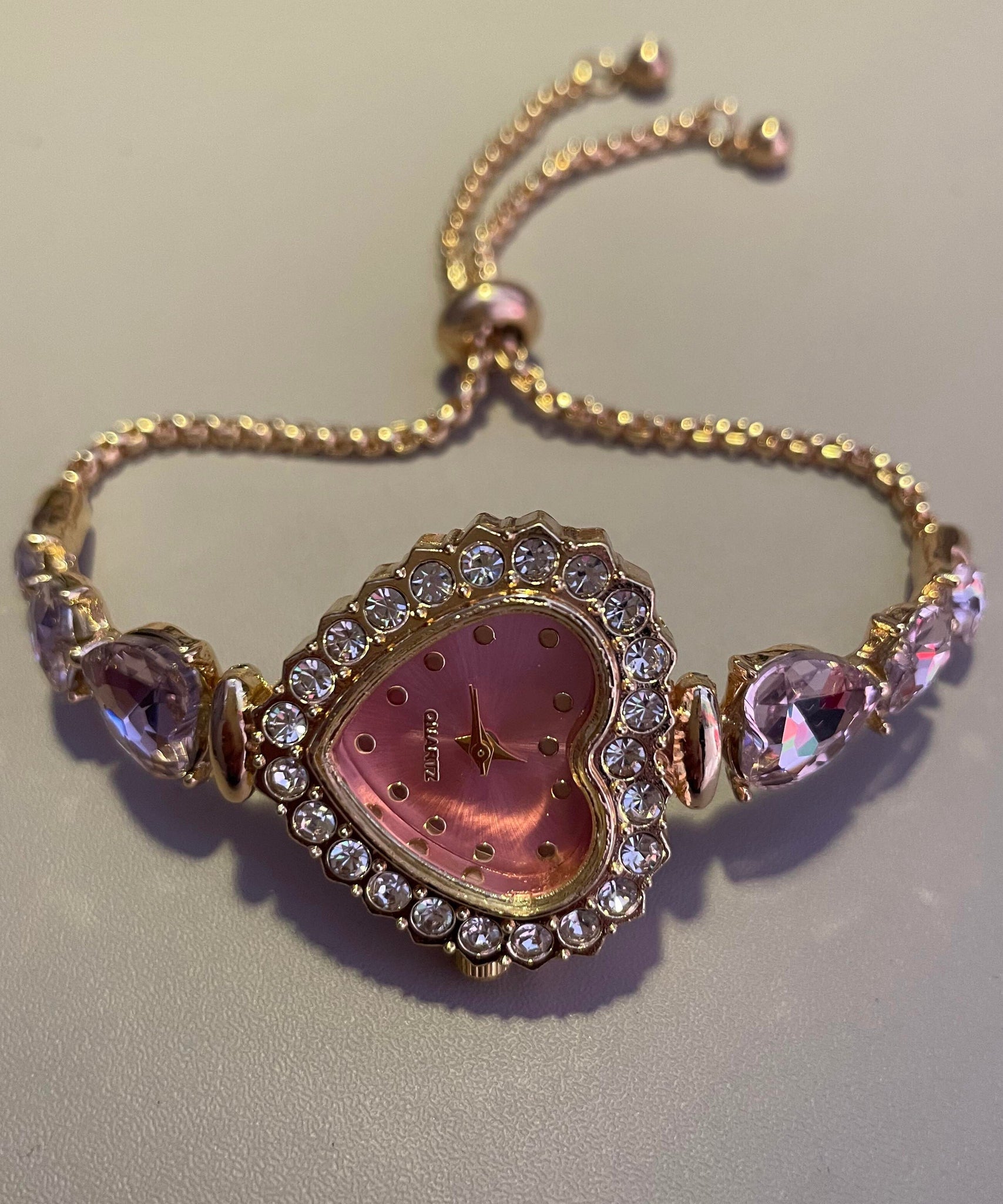 Stone Love Type Gem Metal Unique Purple Zircon Pull Alloy Inlaid FashionChic