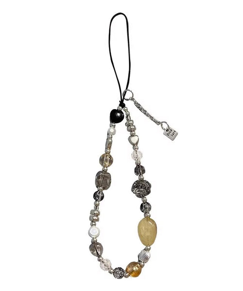 Stone Flower Gem Obsidian Rainbow Chain Phone Unique Camellia FashionChic