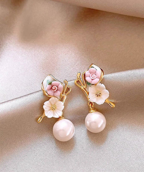 Copper Floral Drop Butterfly Rainbow Unique Alloy Earrings FashionChic