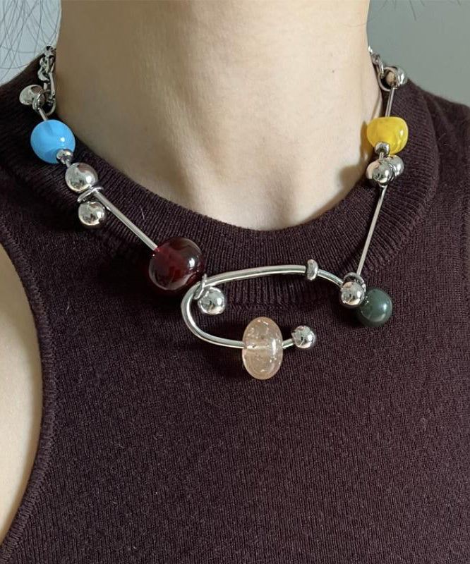 Unique Rainbow Stainless Steel Acrylic Alloy Pendant Necklace YR017 ABC