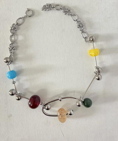 Unique Rainbow Stainless Steel Acrylic Alloy Pendant Necklace YR017 ABC