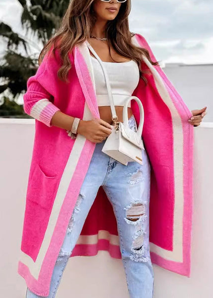 Unique Rose Hooded Pockets Casual Knit Cardigans Fall QY005 BB-ZS-WM-NCT241002