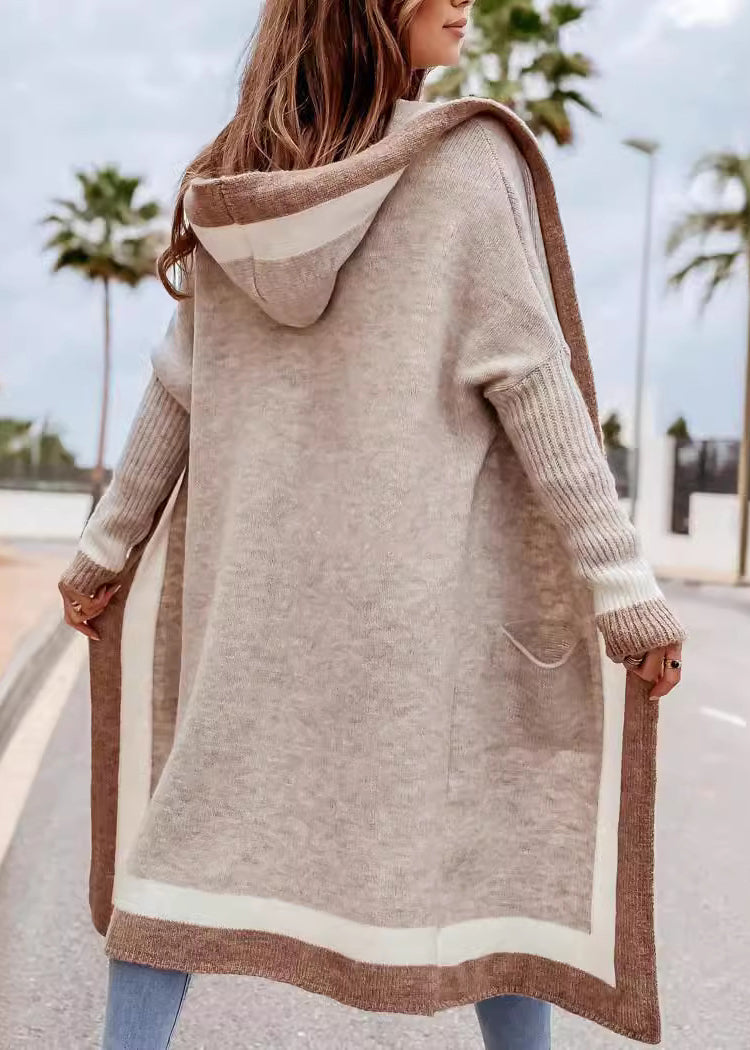 Unique Rose Hooded Pockets Casual Knit Cardigans Fall QY005 BB-ZS-WM-NCT241002