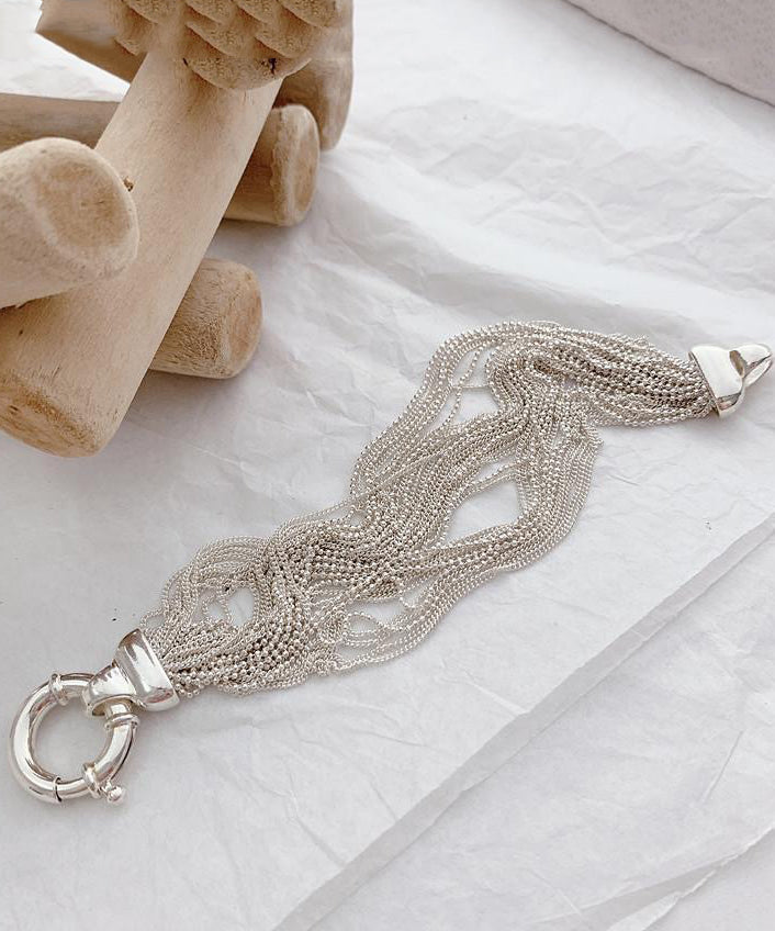 Silver Chain Bracelet Silk Unique 925 FashionChic