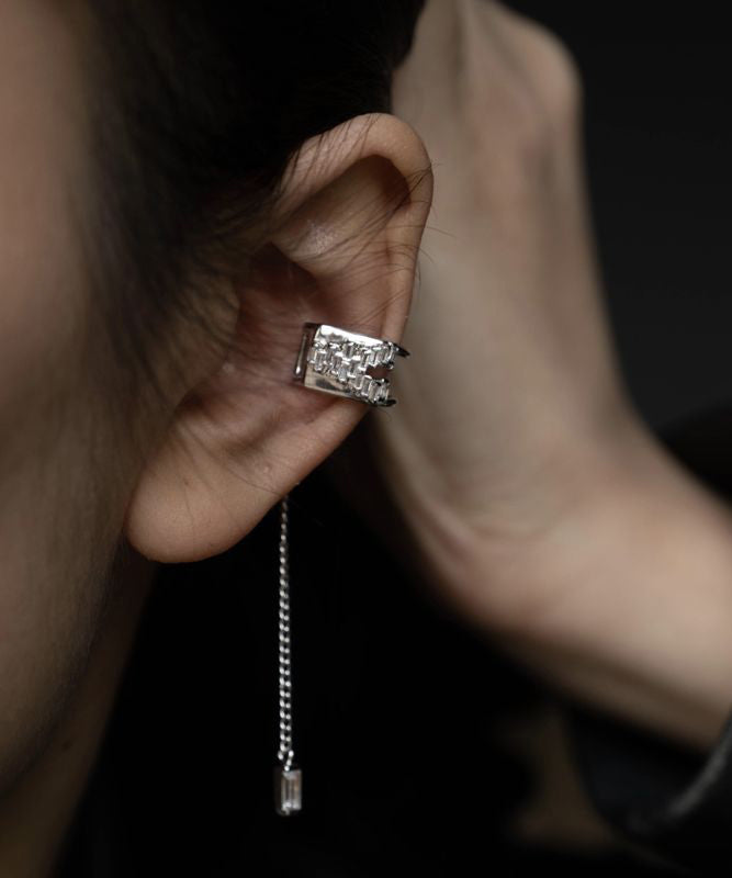 Zircon Earrings Copper Tassel Drop Unique Overgild Silk FashionChic