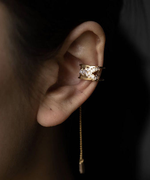 Zircon Earrings Copper Tassel Drop Unique Overgild Silk FashionChic