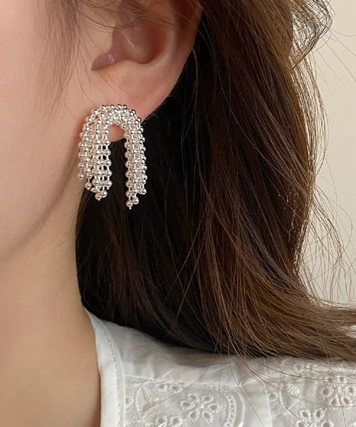 Unique Silk Metal Fireworks Tassel Hoop Earrings YX011 ABC