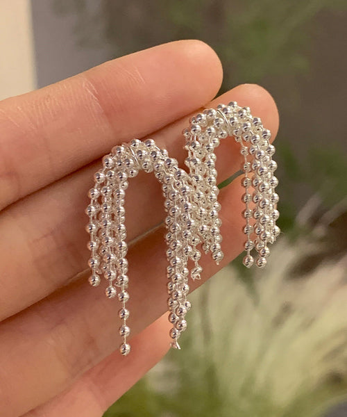 Unique Silk Metal Fireworks Tassel Hoop Earrings YX011 ABC