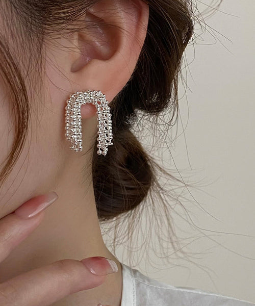 Unique Silk Metal Fireworks Tassel Hoop Earrings YX011 ABC