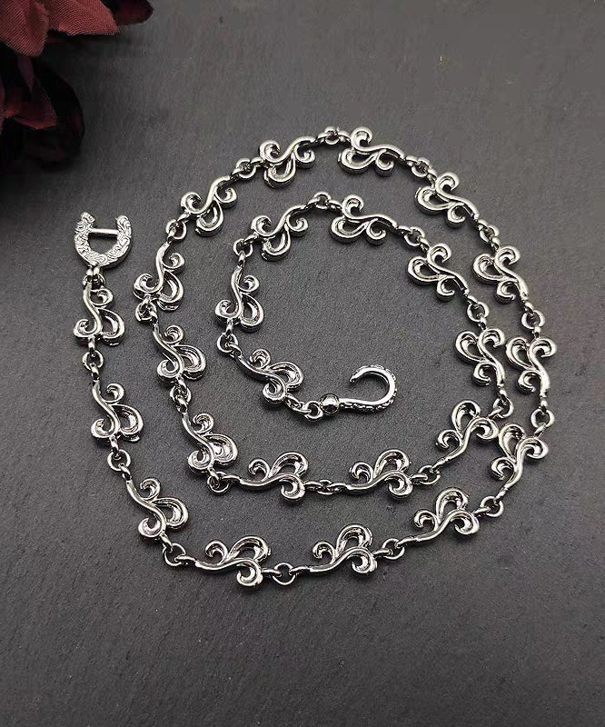 Unique Silk Sterling Silver Hollow Out Auspicious Clouds Necklace KX1047 Ada Fashion