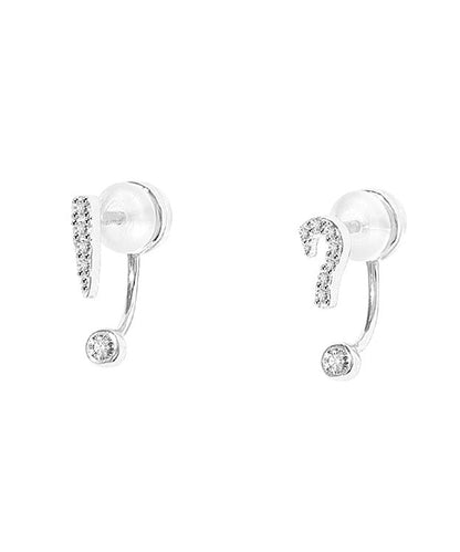 Unique Silk Sterling Silver Zircon Asymmetric Stud Earrings GH1032 Ada Fashion