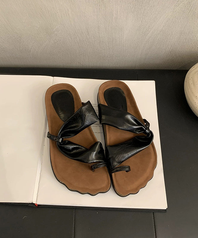 Unique Splicing Platform Flip Flops Silver Faux Leather QK042 shoe-JB241013