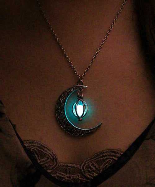 Unique Steel Lariat Stainless Luminous Moon Necklace Chain FashionChic