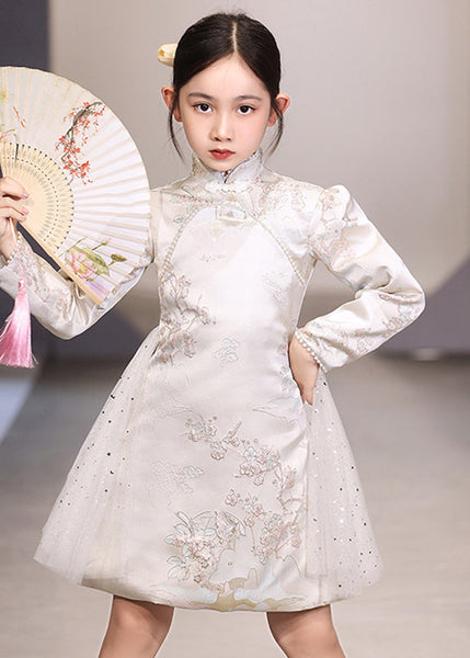 Tulle Long Embroideried White Unique Patchwork Vacation Girls FashionChic