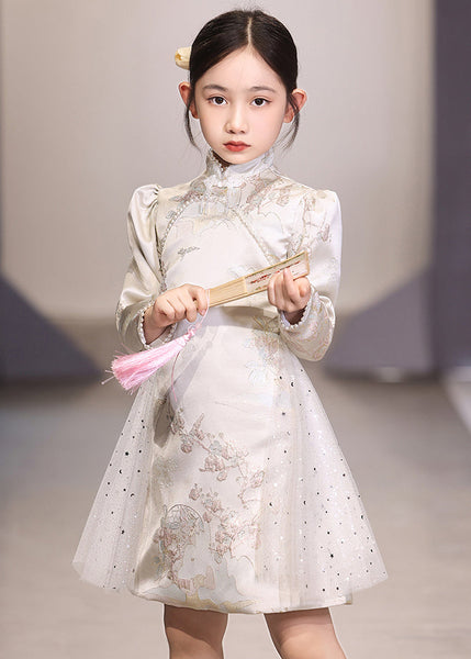 Tulle Long Embroideried White Unique Patchwork Vacation Girls FashionChic