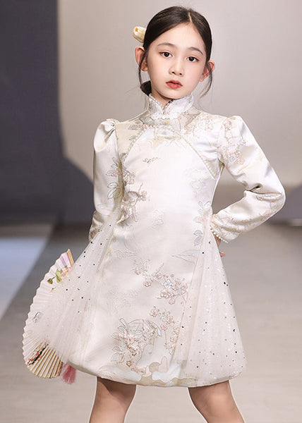 Tulle Long Embroideried White Unique Patchwork Vacation Girls FashionChic