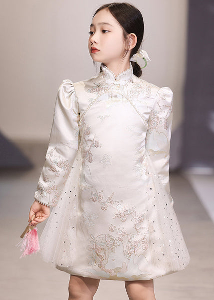 Tulle Long Embroideried White Unique Patchwork Vacation Girls FashionChic