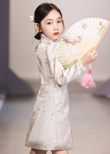 Tulle Long Embroideried White Unique Patchwork Vacation Girls FashionChic