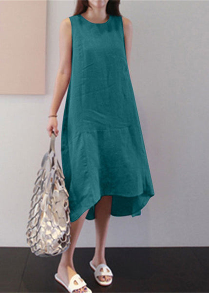 Unique Yellow Patchwork Pockets Maxi Dress Sleeveless GH1088 Ada Fashion