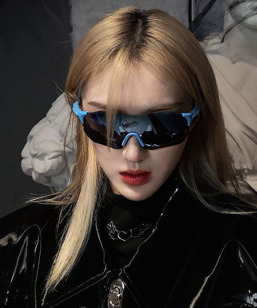 Unisex Punk Style Frameless Integrated Functional Sunglasses XS1082 Ada Fashion