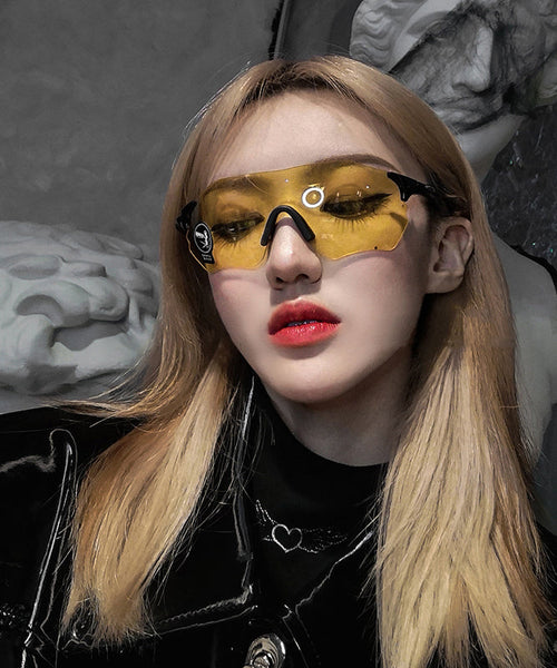 Unisex Punk Style Frameless Integrated Functional Sunglasses XS1082 Ada Fashion