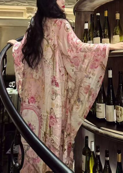 Vacation Style 2024 New Print Long Dress Batwing Sleeve ZL043 SH-LF-SDL240621