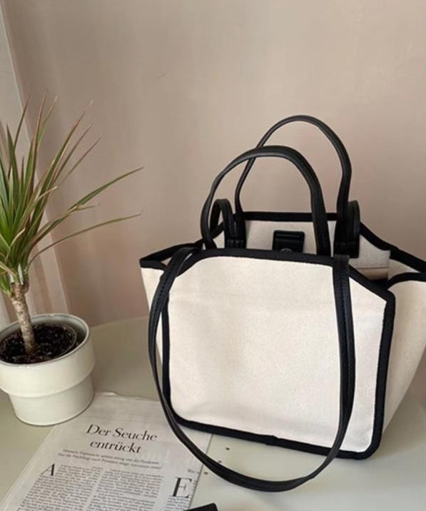 Versatile Beige Large Capacity Canvas Tote Handbag HJ1041 Ada Fashion