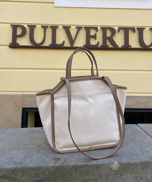 Versatile Beige Large Capacity Canvas Tote Handbag HJ1041 Ada Fashion