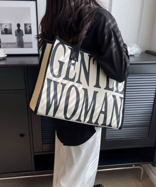 Versatile Large Capacity Black Graphic Canvas Satchel Bag Handbag II042 Bag-BGS240825