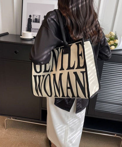 Versatile Large Capacity Black Graphic Canvas Satchel Bag Handbag II042 Bag-BGS240825