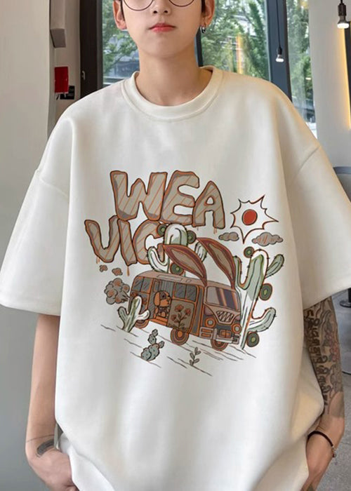 Green Vintage Shirt Faux Half Neck O Men T Army Suede Print FashionChic