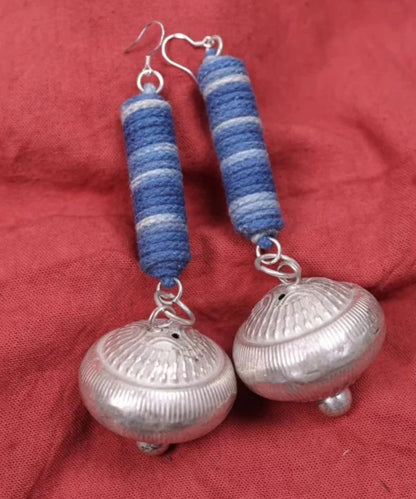 Small Blue Bell Sterling Tie Drop Dye Vintage Cylinder Silver FashionChic