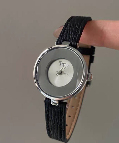 Watches Brown Hardlex Leather Vintage Crystal Alloy FashionChic