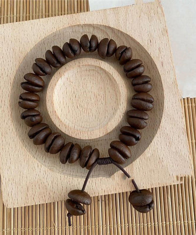 Coffee Vintage Leather Charm Rope Bracelet Beads FashionChic