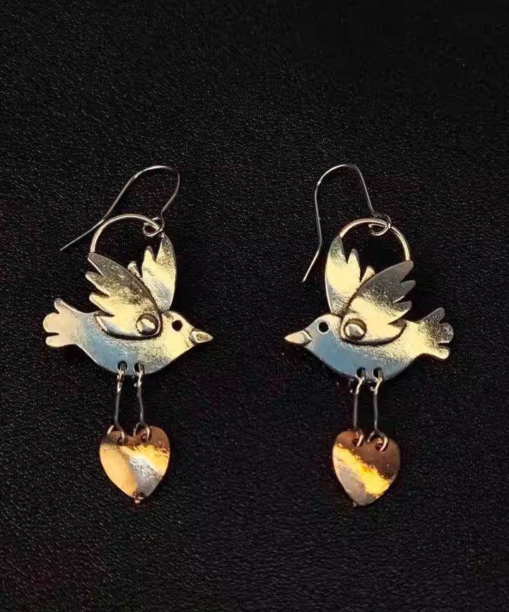 Earrings Copper Brid Love Vintage Drop Little FashionChic