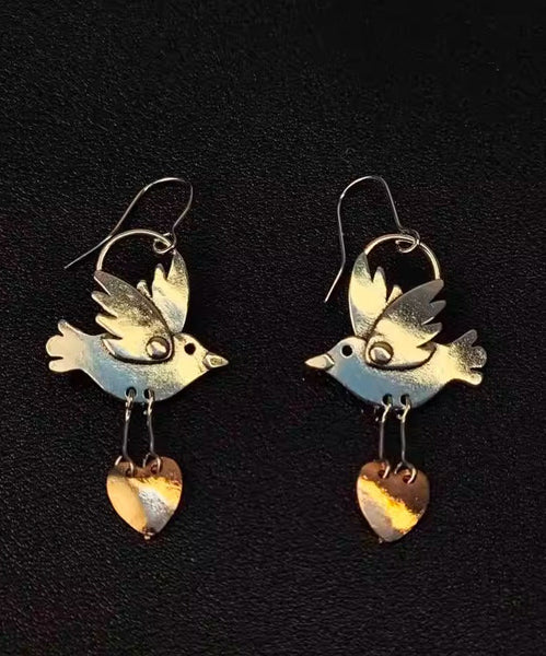 Earrings Copper Brid Love Vintage Drop Little FashionChic