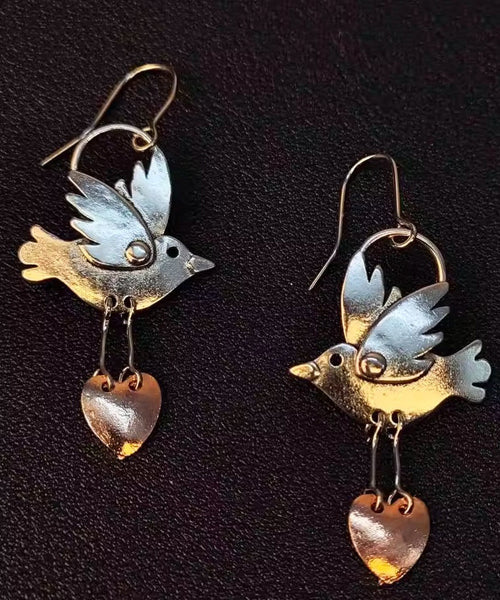 Earrings Copper Brid Love Vintage Drop Little FashionChic