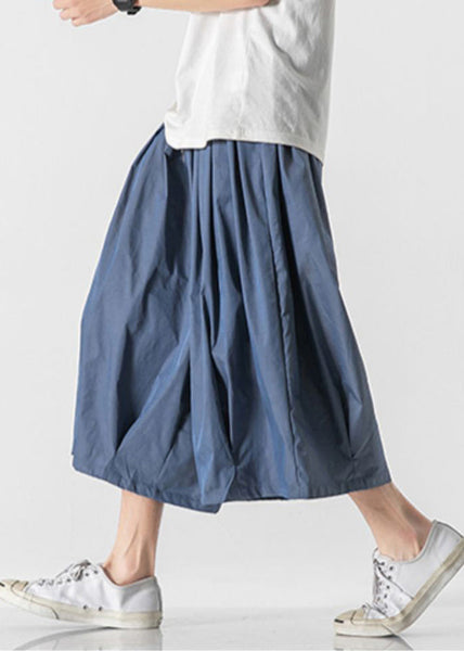 Vintage Dark Red Pockets Elastic Waist Men Lantern Pants YT017 Men-Silk-MENCP240721