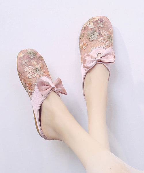 Vintage Embroidery Splicing Slide Sandals Black Breathable Mesh XC1058 Ada Fashion