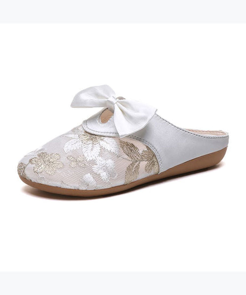 Vintage Embroidery Splicing Slide Sandals Black Breathable Mesh XC1058 Ada Fashion