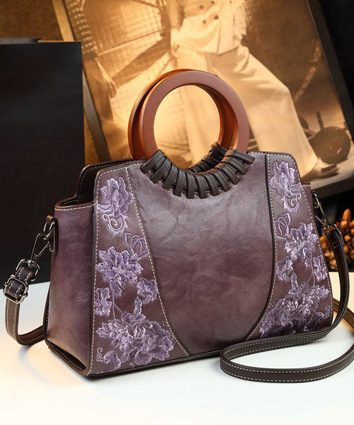 Vintage Embroidery Zircon Faux Leather Tote Handbag YX004 ABC