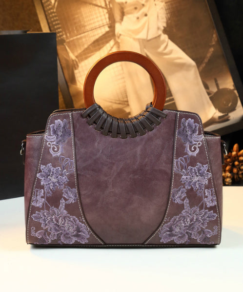 Vintage Embroidery Zircon Faux Leather Tote Handbag YX004 ABC