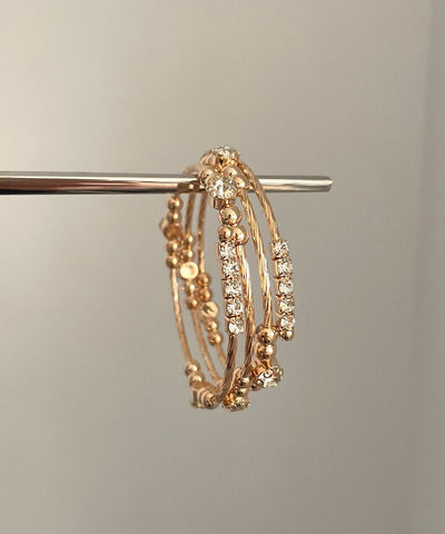 Cuff Metal Layered Overgild Gold Vintage Zircon FashionChic